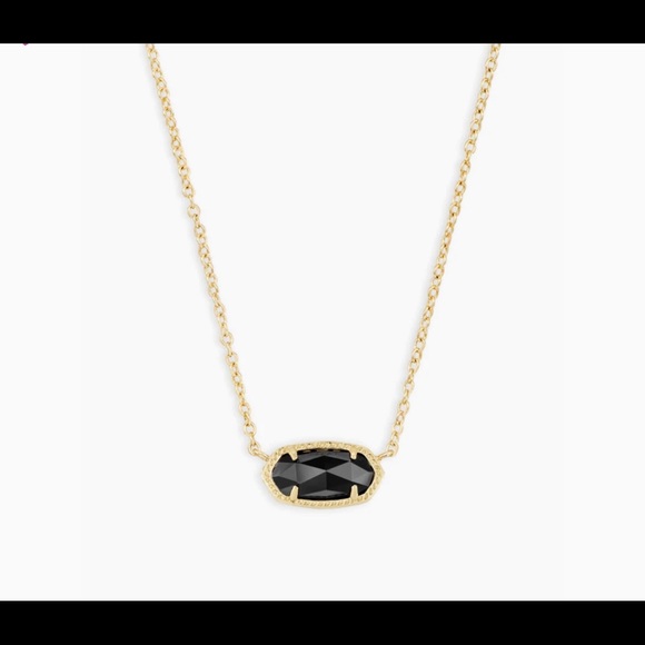 Kendra Scott Jewelry - Kendra Scott Elisa Gold Pendant Necklace in Black Opaque Glass
